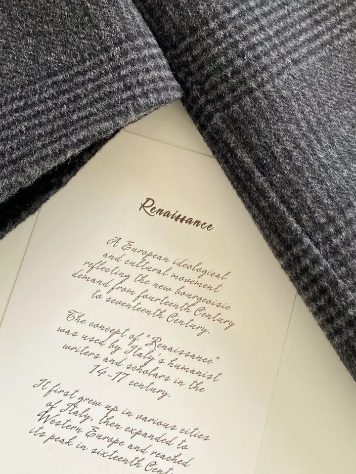 

Women's Woolen Coat Plaid New Temperament Single Breasted Loose Autumn Winter New Office Lady Simple Jacket