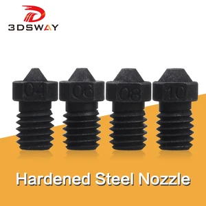 3DSWAY 3D-принтеры Запчасти сопло для 3д принтера Buse Imprimante 3D закаленной Сталь насадка V6 высокое Температура насадка M6 нить 0,40,61,81,0 1,75 мм