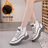 martin boots winter style trendy daddy shoes thick soled warm sports shoes student daddy high top casual cotton shoes