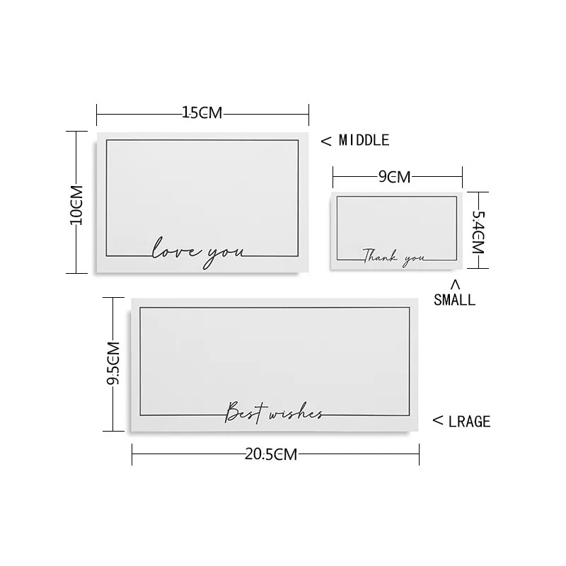 

10pcs/lot white small card retro card thank you blessing love you baking decoration packaging gift greeting card