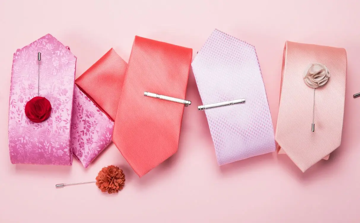 DiBanGu модный персиковый розовый мужской подарок зажим для галстука Hanky запонки галстук 150 см длинный галстук для мужчин Свадебный вечерний деловой галстук набор MJ-7195