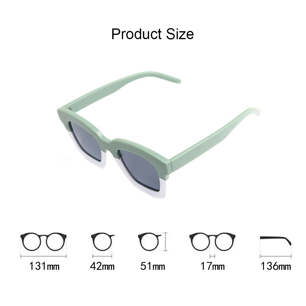 

1 Pcs Fashion Children's Square Two-tone Anti-ultraviolet Sunglasses Uv400 Boys Girls Eyewear Eyeglasses Outdoors Goggles