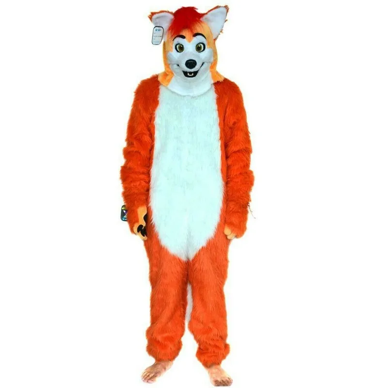 

Mouth Move Fox Dog Mascot Costume Husky Fursuits Cospiay Animal Mask Christmas@ High Quality Cartoon Character Unisex Clothing