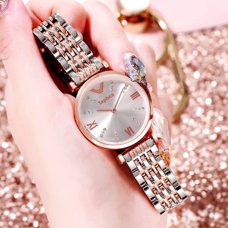 

Rose Gold Women Bracelet Watches Stainless Steel Band Fashion Ladies Watch For Girls Female Hand Clock