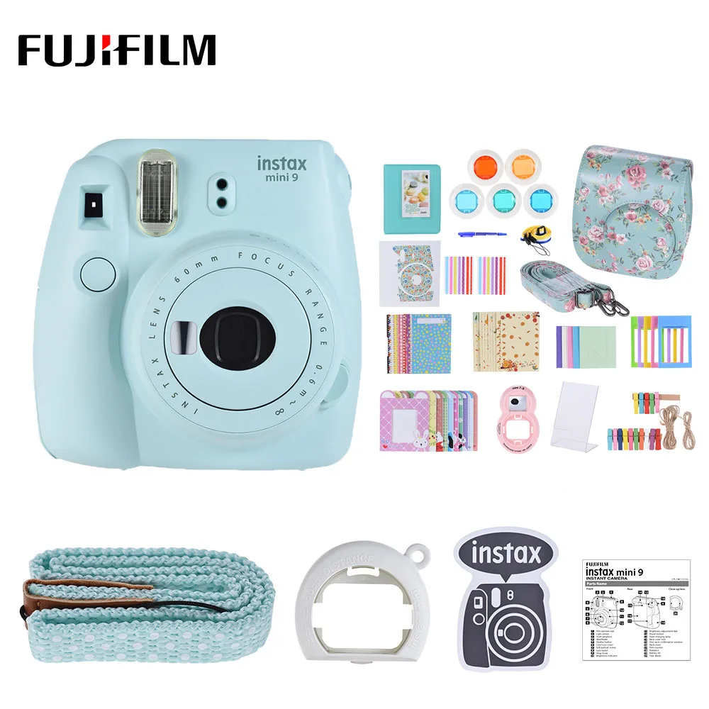 Фотокамера моментальной печати Fujifilm Instax Mini 9 с зеркалом для селфи и датчиком на светильник