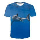 Летняя 3D футболка 2021, футболка для мальчиков и девочек с рисунком морской рыбы, новый дизайн, футболка, топ