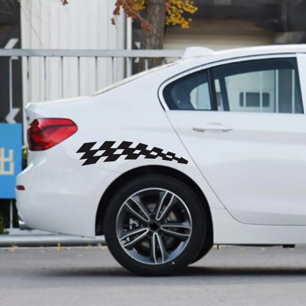 2 шт./компл. гоночные наклейки автомобильные клетчатые колесные флажки