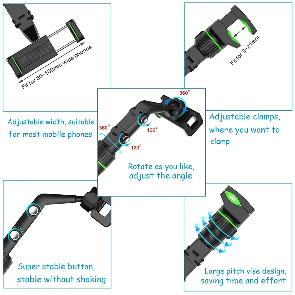 rearview mirror car phone holder stand universal mobile phone clips for car seat back support 4 7inch smartphone car gps bracket free global shipping