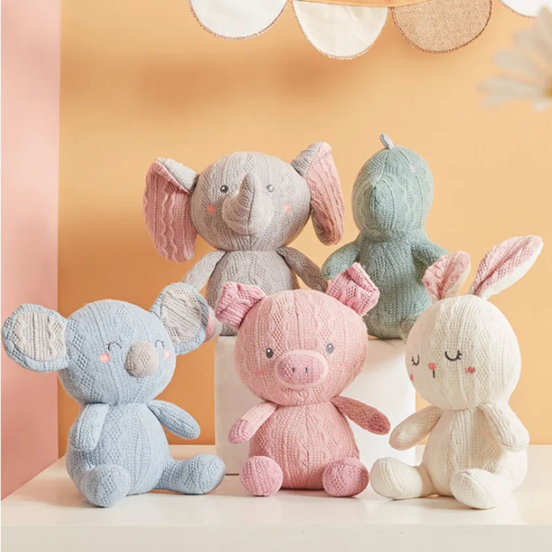 

Baby Soothing Dolls Handmade Crochet Wool Doll Fidget Toys For Newborn Baby Rabbit Hand Puppet Animal Stuffed Plush Sleeping Toy