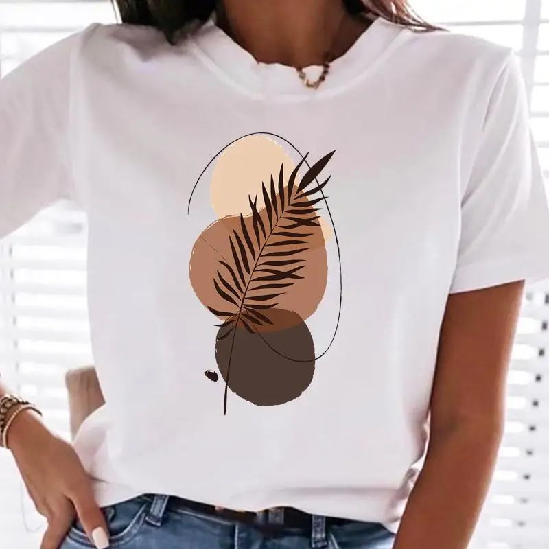 

Женские футболки, женская футболка, одежда с мультяшным принтом, женская футболка с коротким рукавом в абстрактном милом стиле на весну и ле...