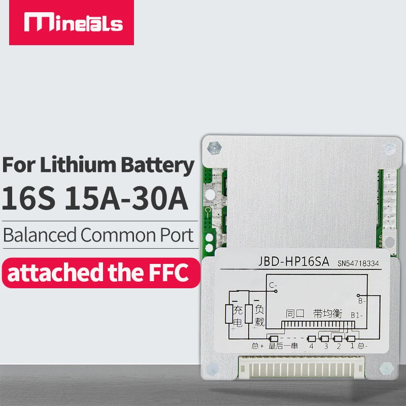 Плата защиты аккумулятора 16S BMS PCM 60V18650 48V 32650 15a 20a 25a 30a с балансирующим модулем