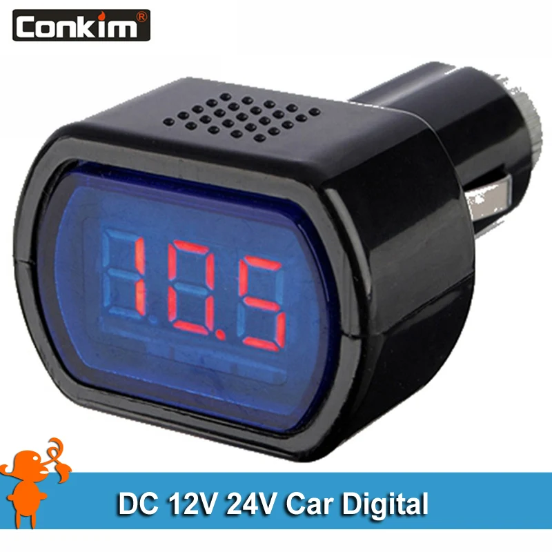 Conkim DC 12V 24V Автомобильный цифровой светодиодный монитор напряжения двигателя