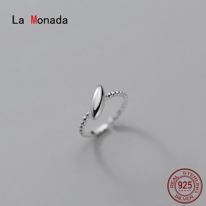 

La Monada 52-57 мм 925 пробы серебряные кольца для женщин на пальцы серебро 925 ювелирные изделия с овальной геометрией регулируемое кольцо 925 для дев...