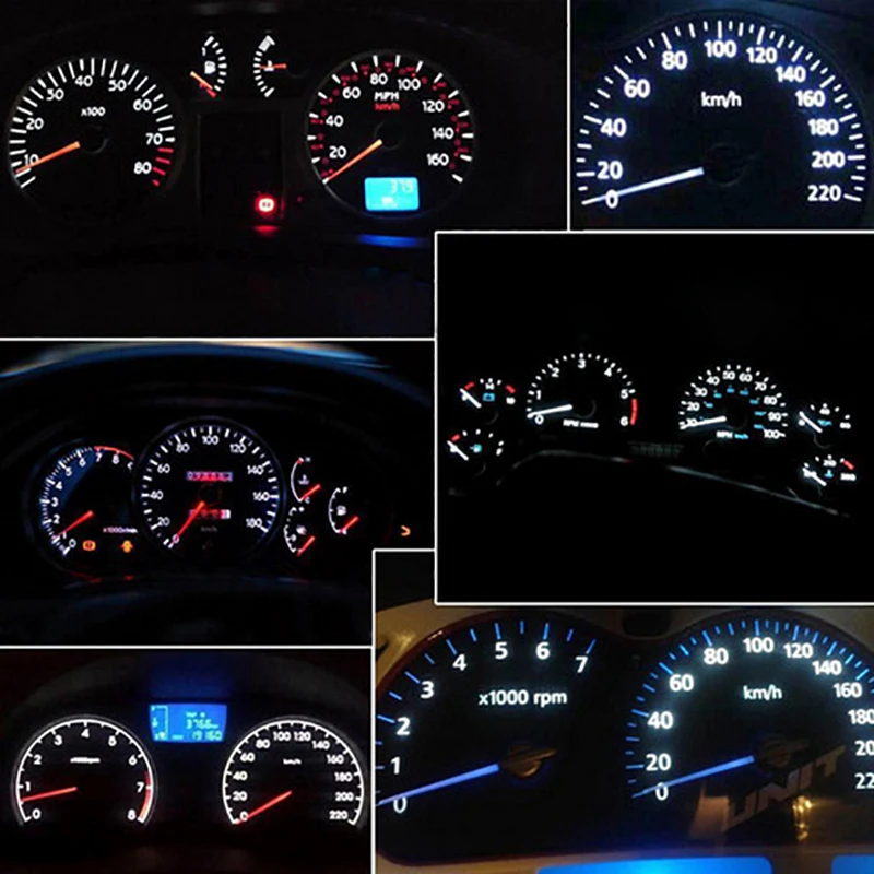 

10X T5 5050 1SMD Dashboard Instrument Light bulbs Wedge Auto Light Interior Licence plate Bulb White Green Yellow Pink DC12V