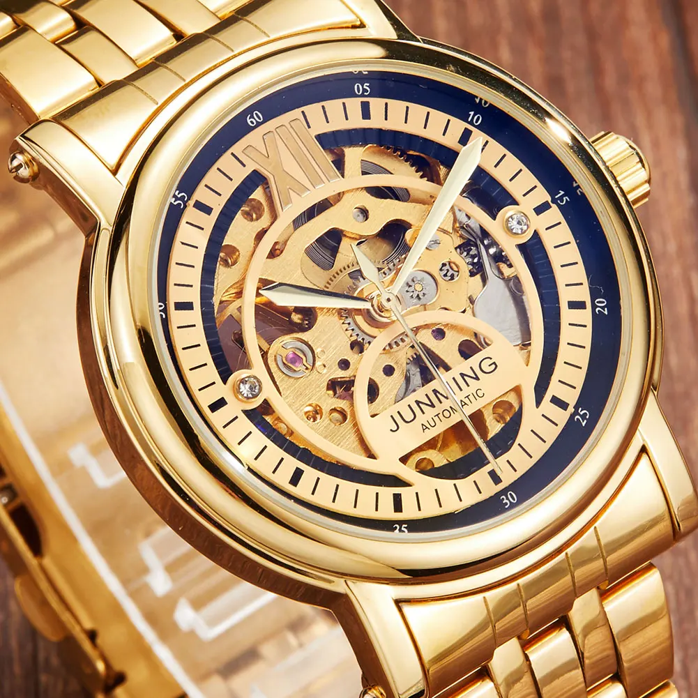 

Часы-скелетоны Мужские механические с автоподзаводом, из нержавеющей стали