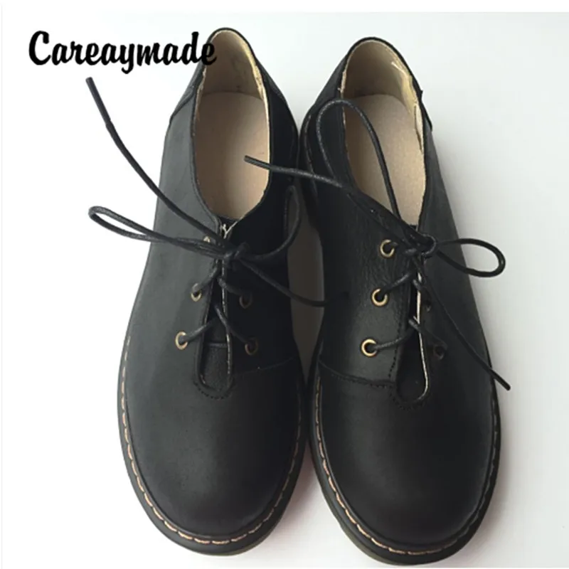 Броги Careaymade винтажная обувь из натуральной кожи на плоской подошве с ремешками |