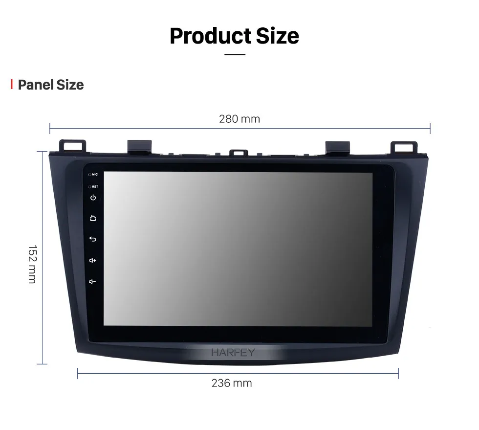 Harfey Android 9,0 9 дюймов 2Din Автомагнитола для 2009 2010-2012 MAZDA 3 gps navi мультимедийный плеер 3g Wifi головное устройство авто стерео USB