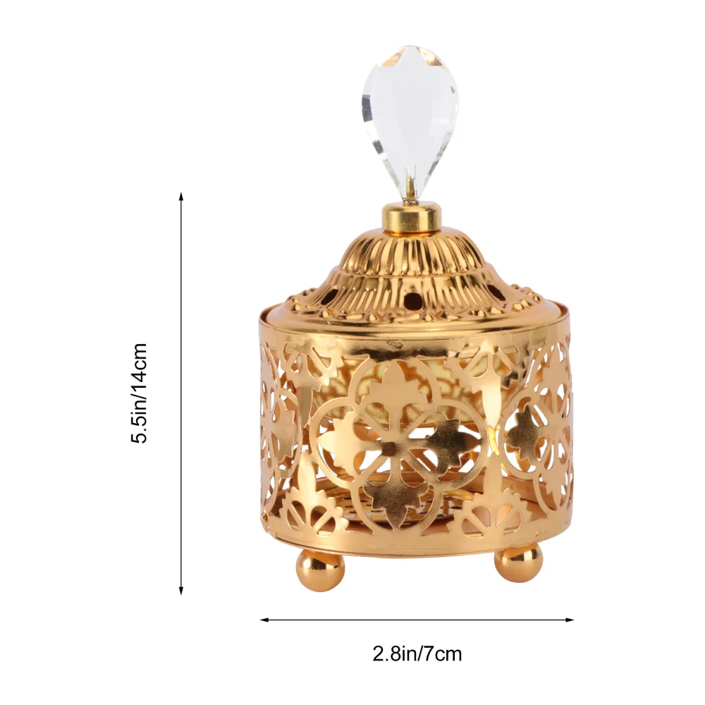 

1pc Metal Incense Burner European Style Incense Holder for Home Office (Golden)