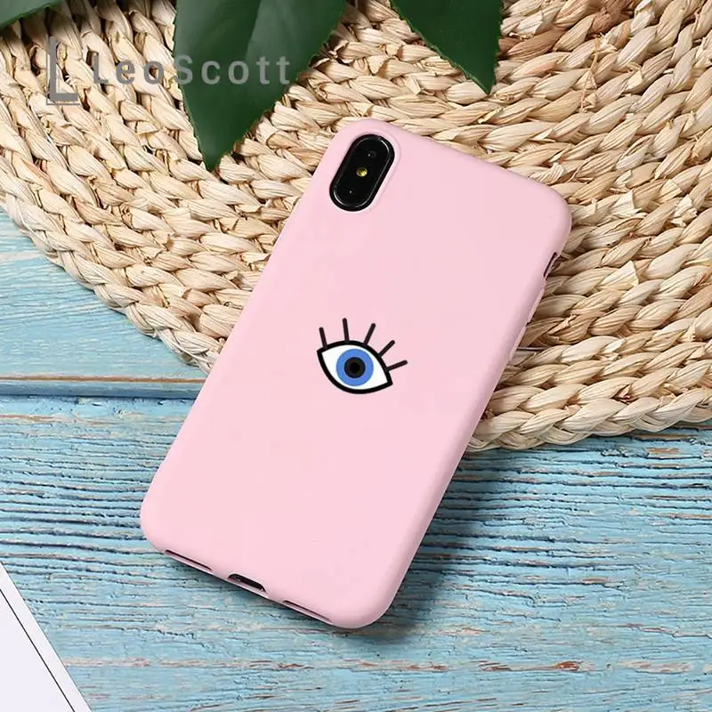 

Fashion Evil eye Phone Case Candy Color for iPhone 11 12 mini pro XS MAX 8 7 6 6S Plus X 5S SE 2020 XR