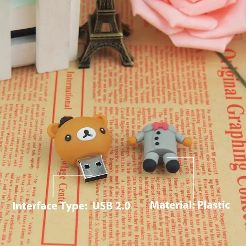Оптовая продажа USB флешки Свадебный Медведь Флешка usb флэш 128 МБ 32 Гб 64 карта