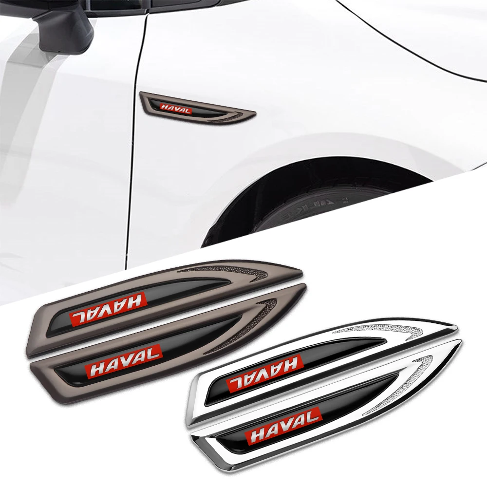 

For Haval H5 H6 H7 H9 F7 F7X 2Pcs Car Exterior Accessories 3D Metal Reflective Car Fender Body Decoration Stickers Badge
