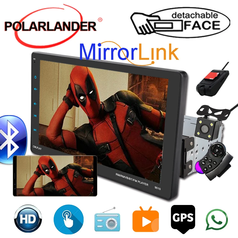 Для Android/IOS Mirrorlink сенсорный экран MP5 плеер съемный 9 дюймовый шпиндель внешний Caplay