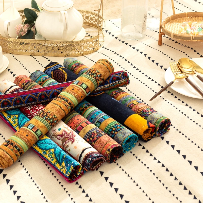 MCAO Юго Восточная Азия печатная подстилка Этническая хлопковая скатерть домашняя