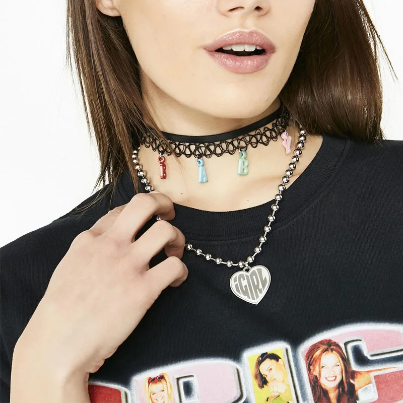 Она дьявол IGIRL кулон ожерелье Нержавеющая сталь в стиле &quotхип хоп&quot Интернет