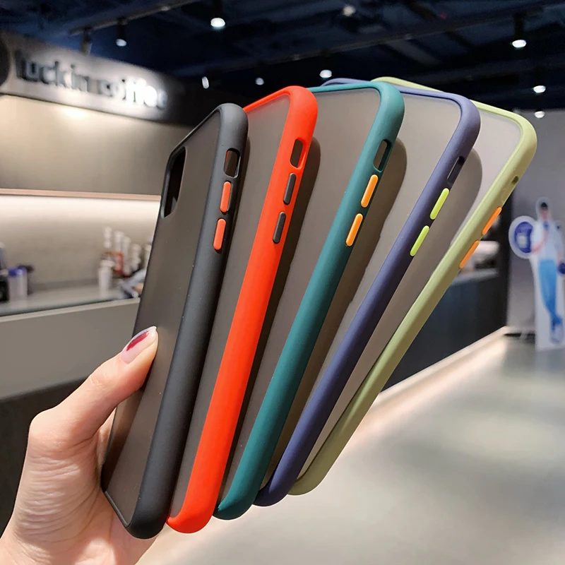 Чехол для телефона для iPhone 11 Pro X XR XS Max 7 8 Plus, роскошный Контрастный ЦВЕТНОЙ каркас, матовый жесткий защитный чехол для iPhone 11