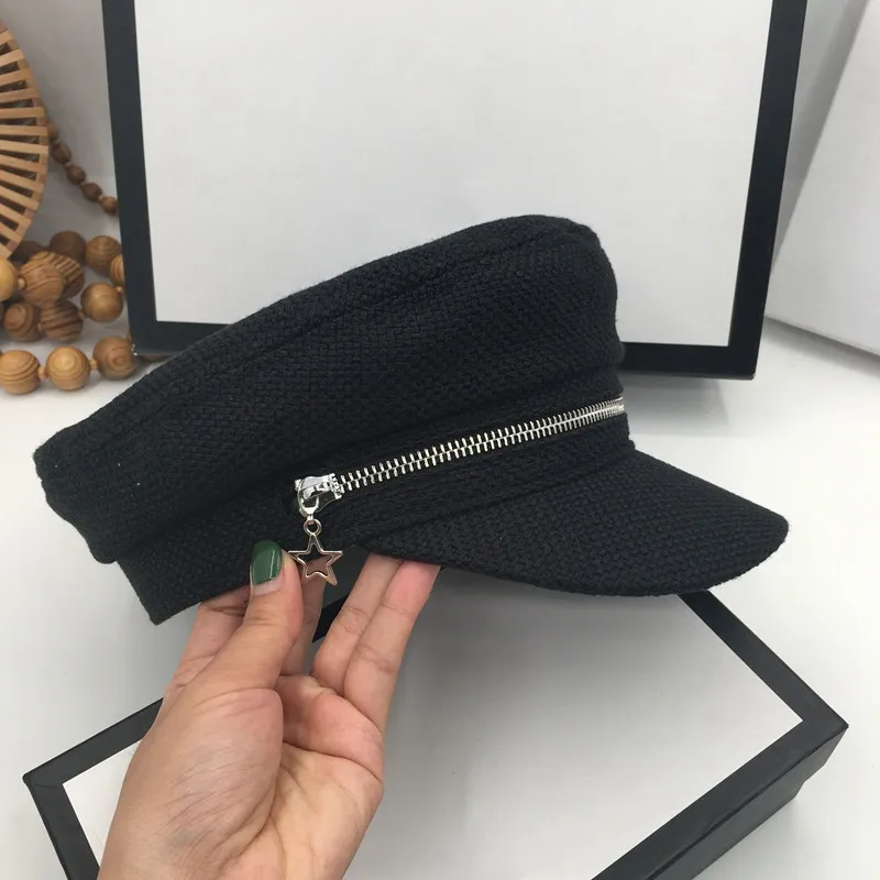 Весенняя и летняя индивидуальная хлопковая льняная темно синяя шляпа на молнии