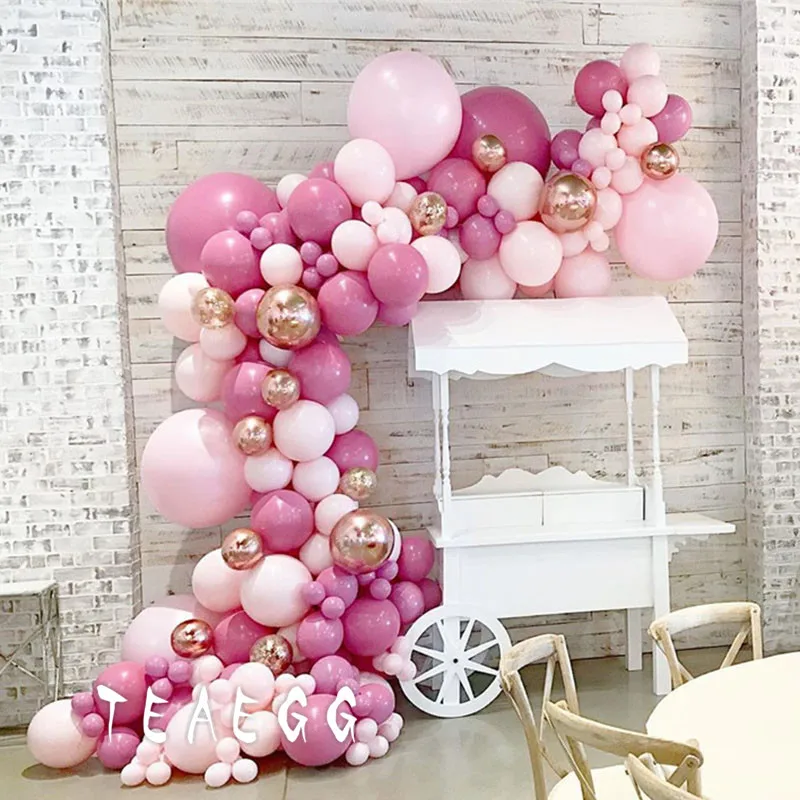 153 шт. ретро розовый шар гирлянда арочный комплект для 18TH дня рождения свадьбы
