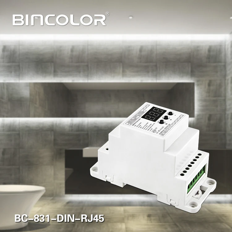 BC-831-DIN-RJ45 DC12-24V вход 10A * 1CH выход постоянное напряжение DIN-рейка DMX512 декодер