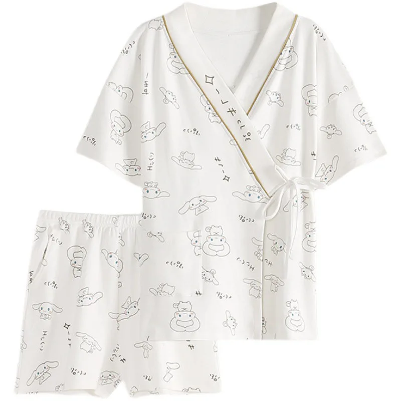 

Новинка 2021 Пижама кавайная Sanriod мультяшная аниме серия Cinnamoroll Wafuku с коротким рукавом милый праздничный подарок для маленьких мальчиков и де...