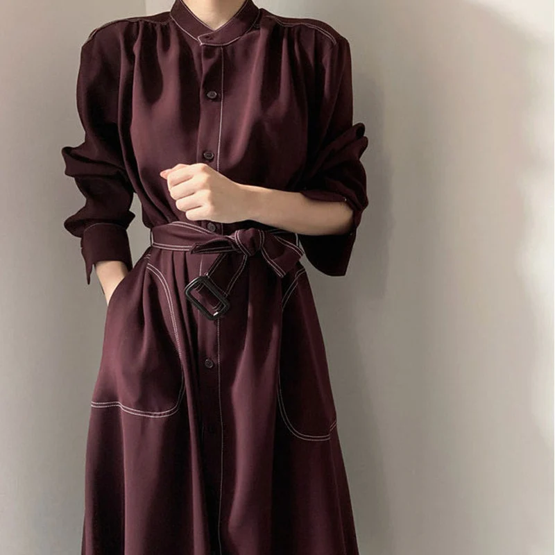 Женское винтажное платье-кардиган на одной пуговице свободное ТРАПЕЦИЕВИДНОЕ