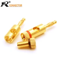 20pcs10pairs copper 4mm banana male plug gold plated soldering speaker plug audio loudspeaker amplifier cable wire connector