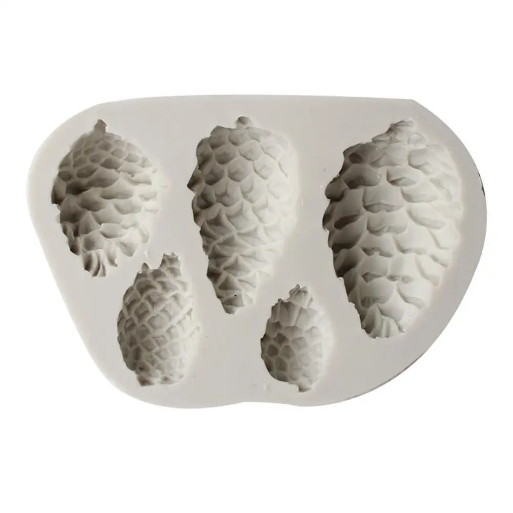 

Pine Cone Mould Food-Grade Silica Gel Easy To Clean Widely Used Fondant Cake Clay Glue Plaster Automobile Decor Silicone Mold