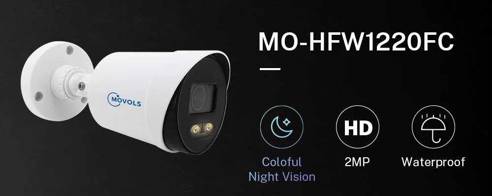 Movols 2MP красочная камера ночного видения CCTV AHD для наружного видеонаблюдения Водонепроницаемая