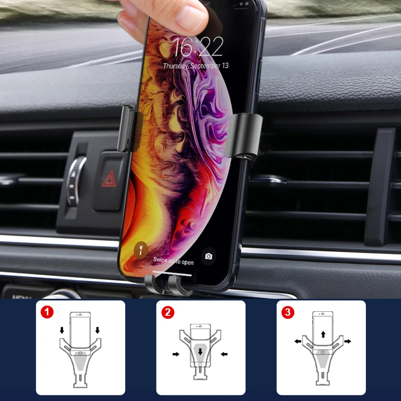 jellico gravity car holder for phone in car air vent clip mount no magnetic mobile phone holder cell stand support for iphone x free global shipping
