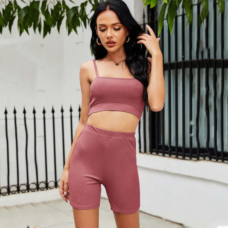 

2021 летний комплект из двух предметов, комплект с шортами для Для женщин спортивные костюмы Топ женский спортивный костюм комплекты Для женщ...