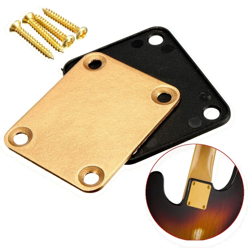 Шеи золота пластина с 4 винтами запасная часть для Fender электрогитара Strat - купить