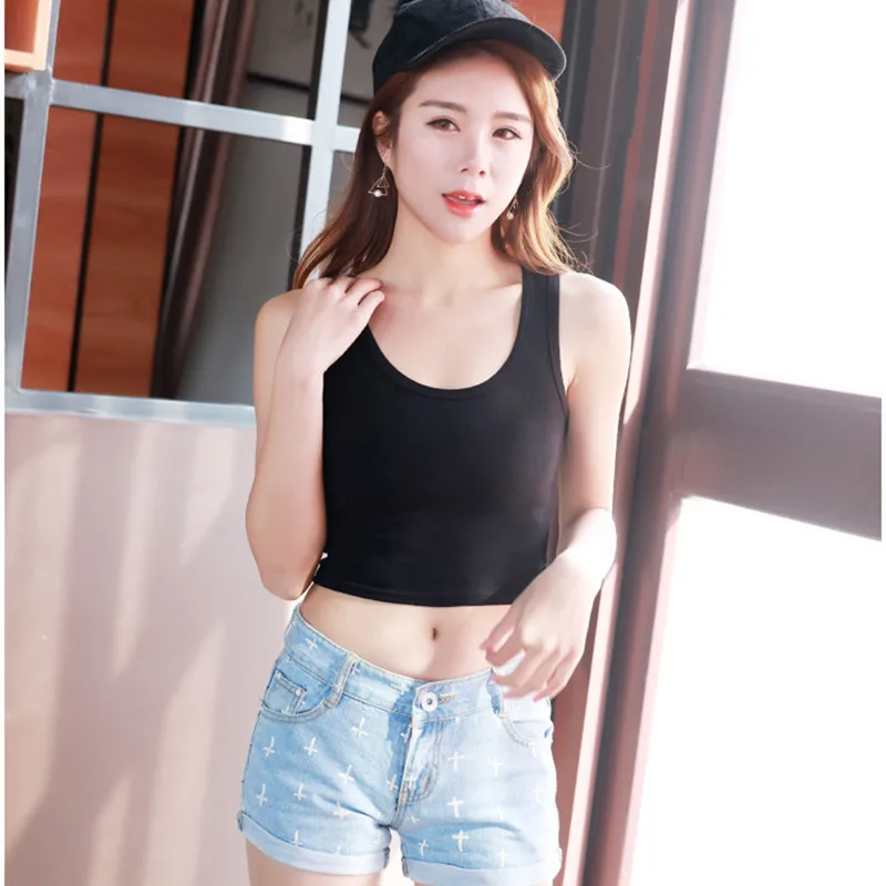 Хлопковая майка женская 3 шт./пакет черно-белая серая с круглым вырезом