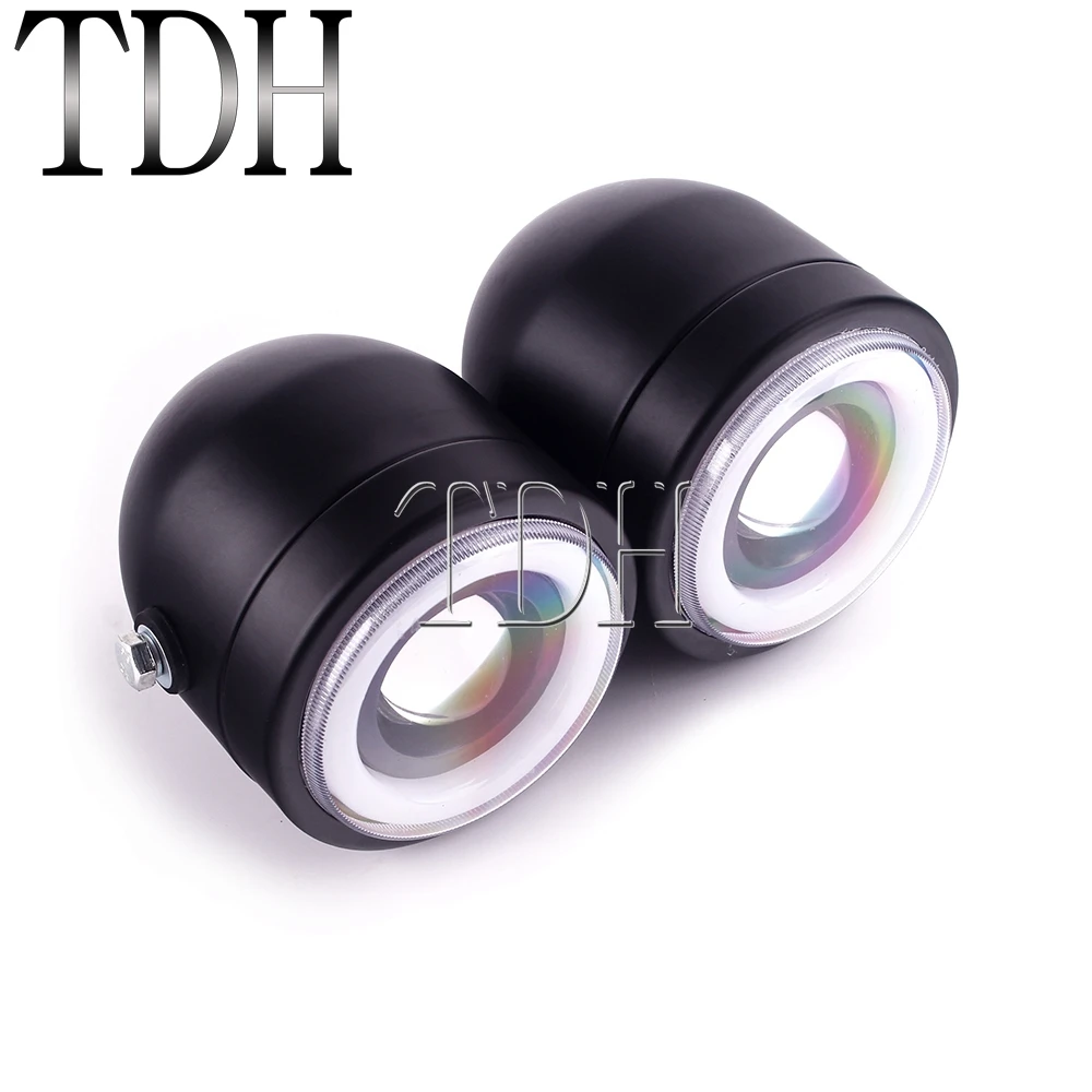 СВЕТОДИОДНАЯ головная фара для мотоцикла двойная + кронштейн Harley Softail Chopper Honda Suzuki