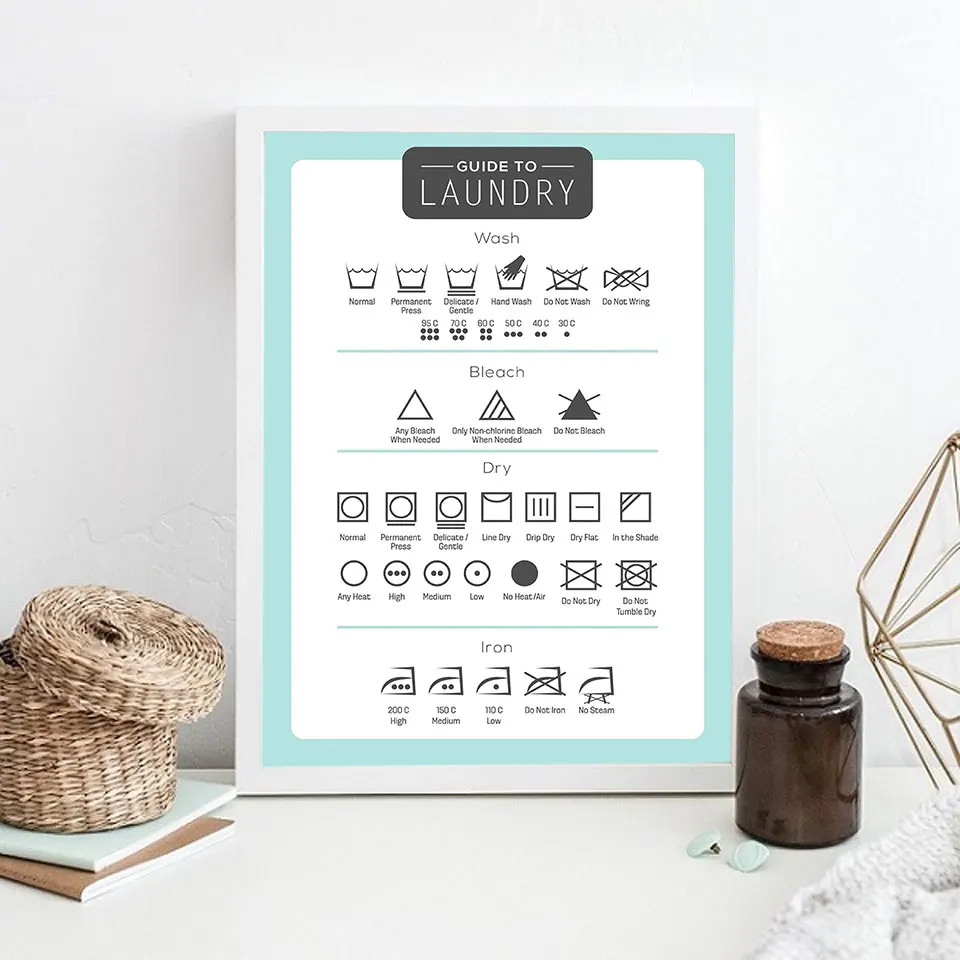 Постер для стирки в скандинавском стиле настенная Картина на холсте современные