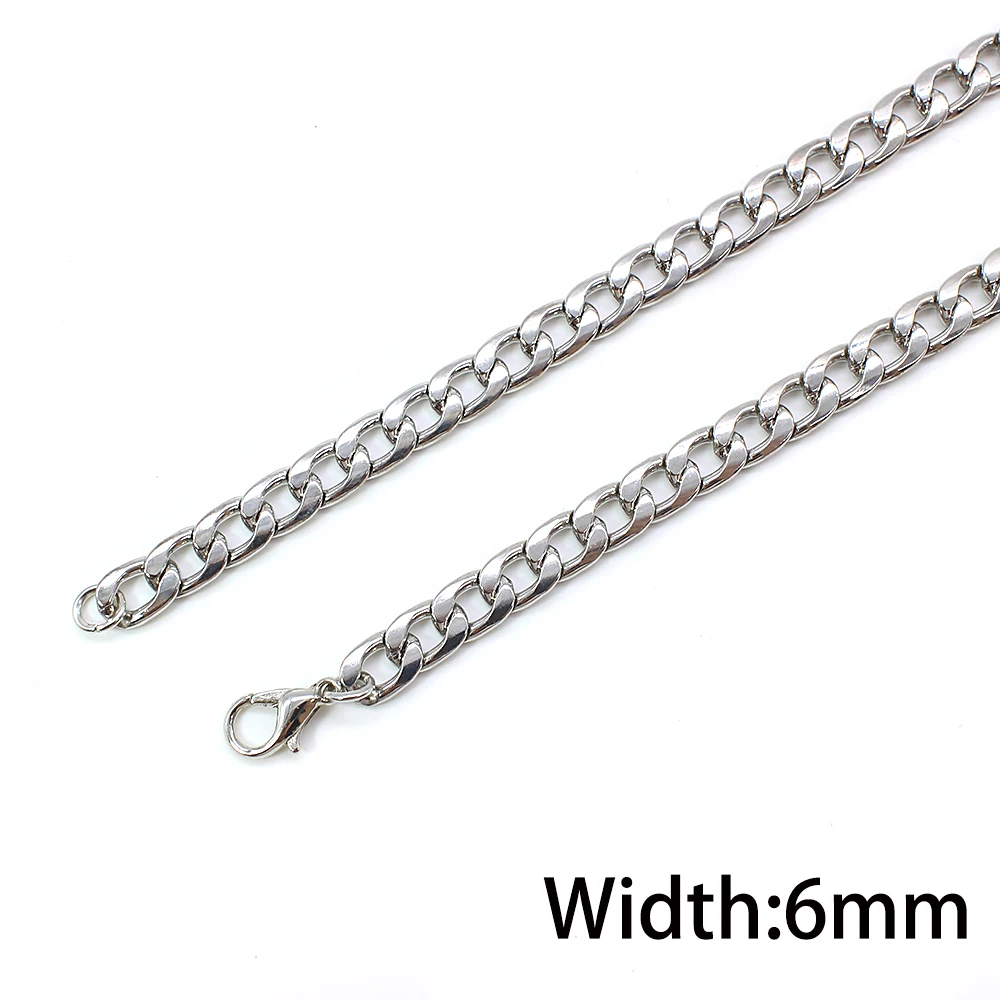 Новое модное простое мужское ожерелье из нержавеющей стали с широкой цепочкой