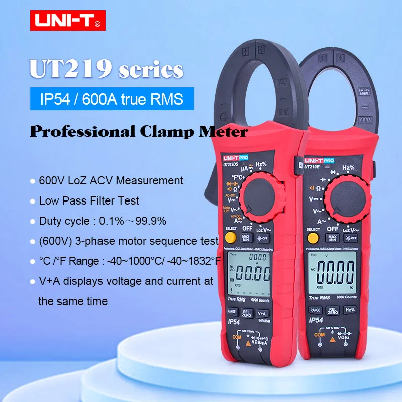 UNI T UT219E UT219M UT219DS 600A true RMS профессиональные клещи IP54