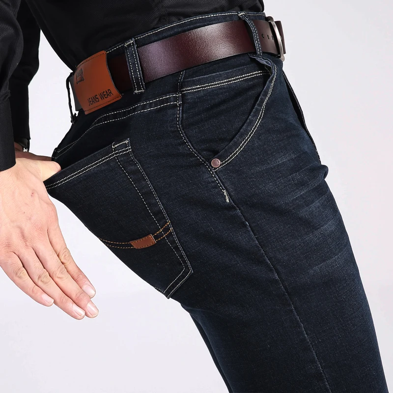 Jantour бренд Сезон весна лето Джинсы для мужчин деним джинсы мужские Slim Fit высокие