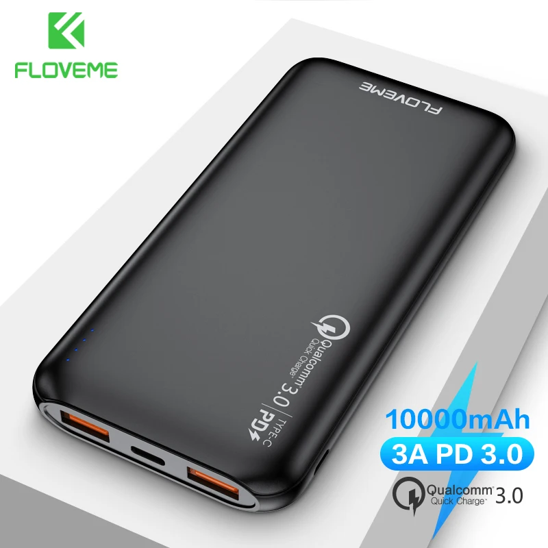 FLOVEME 10000 мАч Внешний аккумулятор QC 3 0 4 Быстрая зарядка для Xiaomi Powerbank PD повербанк