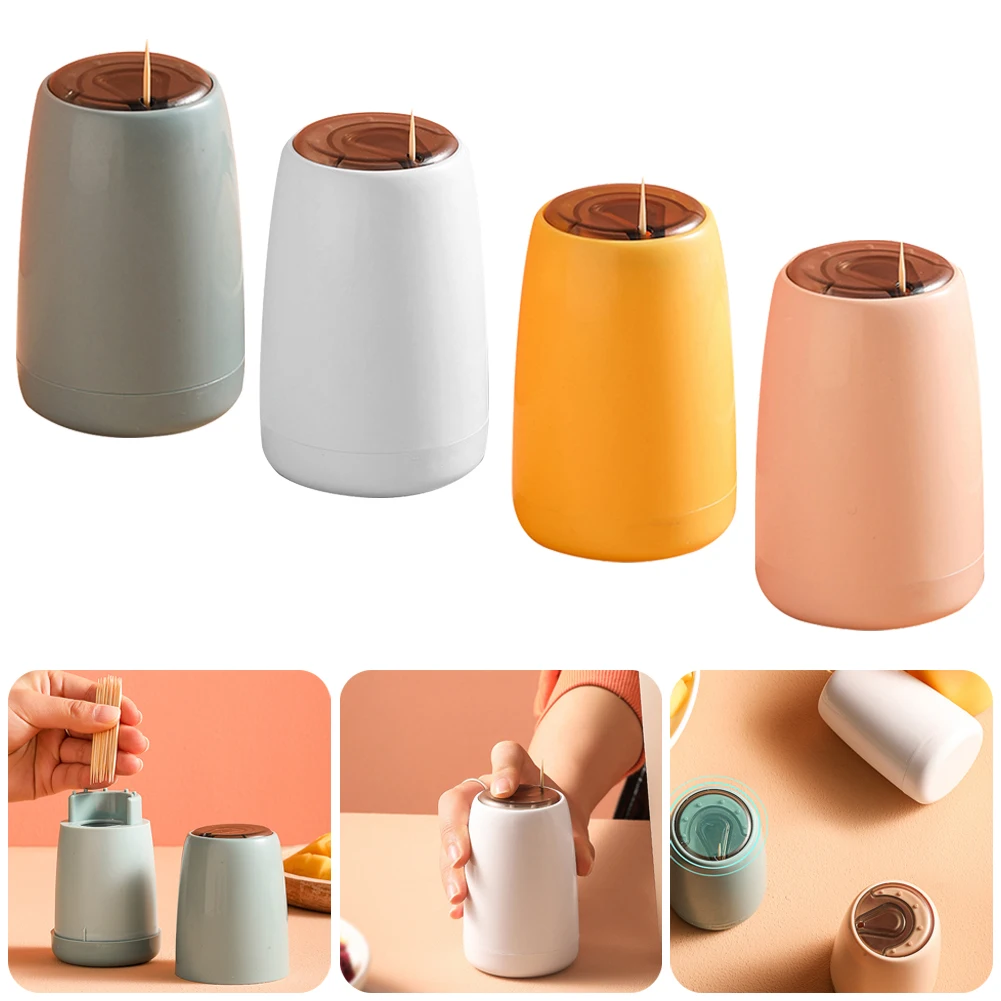 

Toothpick Holder Nordic Ins Wind Push-Type Toothpick Box Home Creative Automatic Pop-Up Toothpick Holder Can Hold 80 Toothpicks