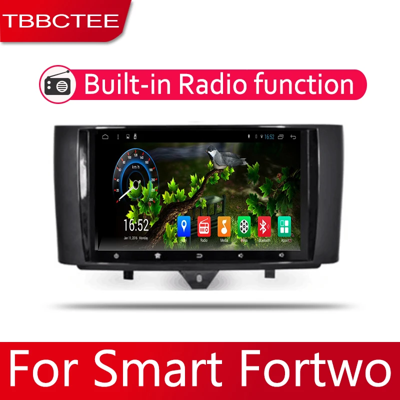 Android 2 Din Автомобильный Радио мультимедийный видео плеер Авто Стерео gps карта для Smart Fortwo 2012~ медиа Navi навигация