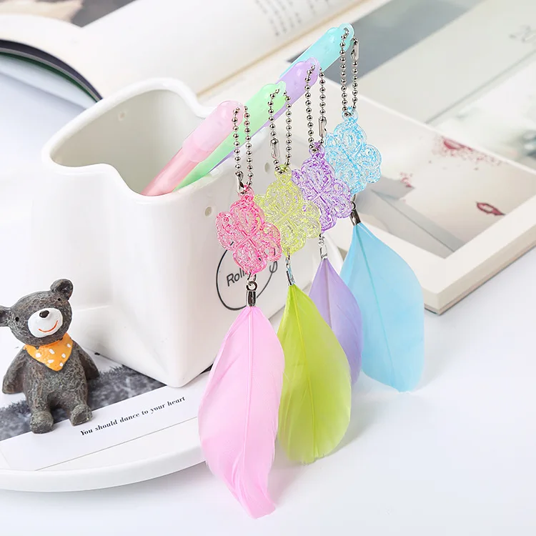 

36 шт./лот перо кулон на гелевую ручку милый 0,5 мм с черными чернилами нейтральные ручки рекламные подарочные канцелярские товары школьные на...